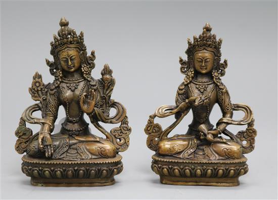 Two Chinese bronze figures of Bodhisattvas